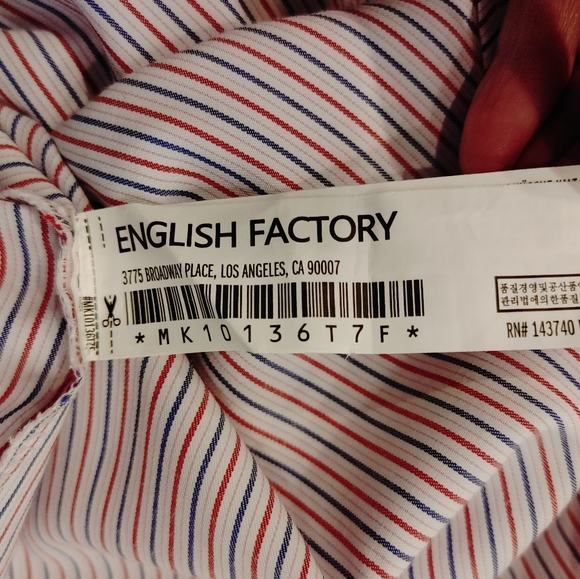 ENGLISH FACTORY STRIPES ASYMMETRICAL SHIRT S - Picture 14 of 14
